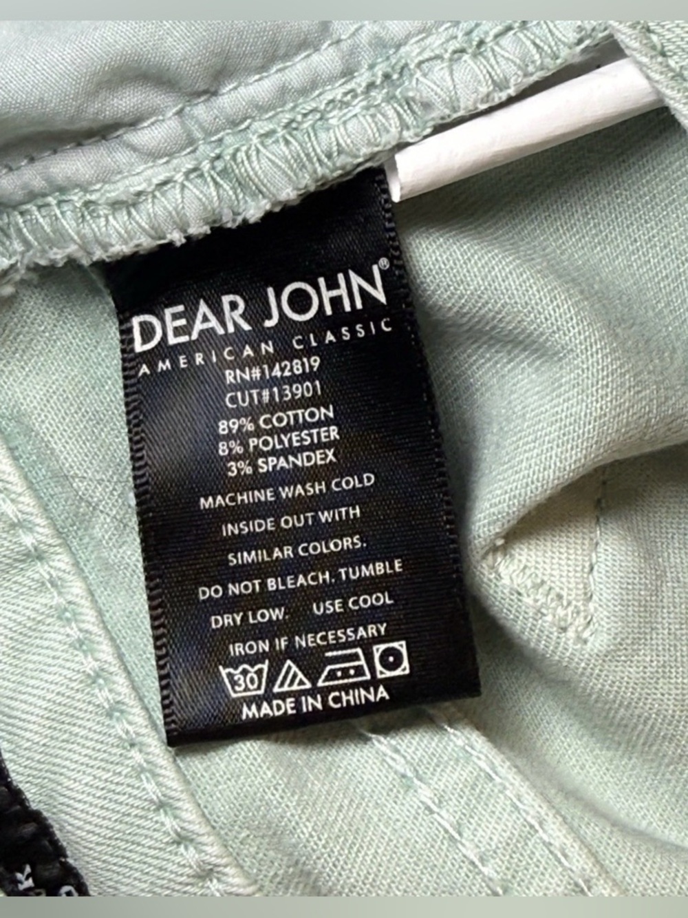 Dear John Womens Mint Green Playback Cuffed Cropped Straight Leg Jeans Size 31 - Picture 6 of 11